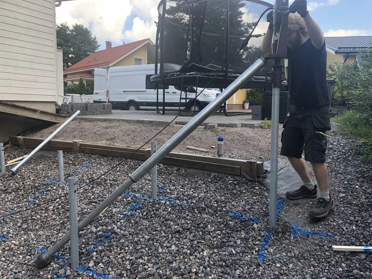 Fundament tarasu na palach śrubowych