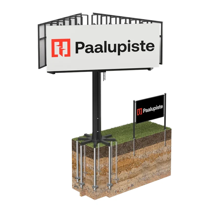 Tablica reklamowa na palach śrubowych